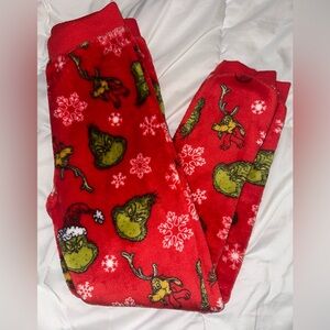 Dr. Seuss The Grinch girl boy red Christmas pants joggers sweatpants size M(8)